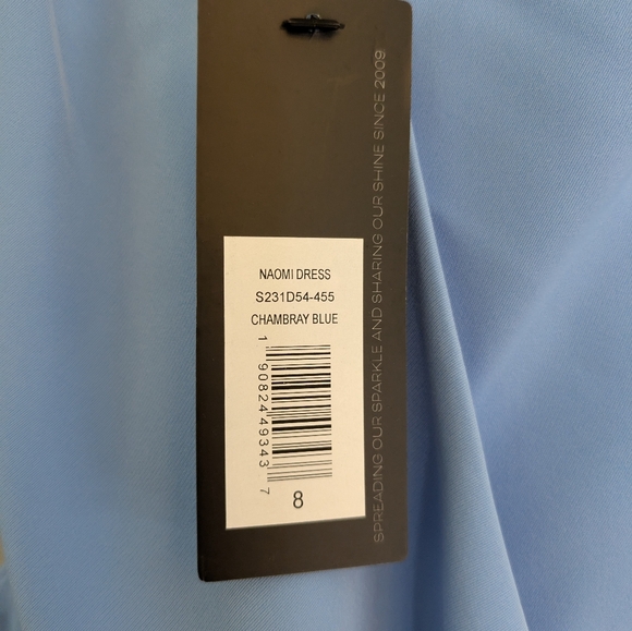 Sachin & Babi Naomi Chambray Blue Halter Cocktail Dress Size 8 - Picture 9 of 9